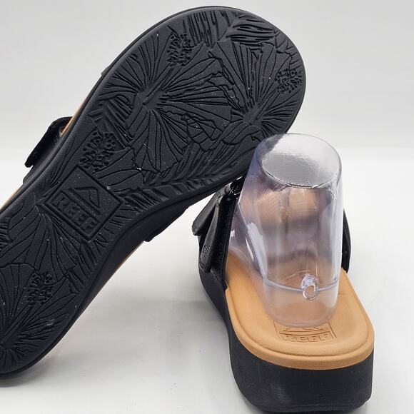 Reef Cushion Cloud Roa Womens Slide Sandals Black Adjustable Straps Size 10 - Picture 6 of 8